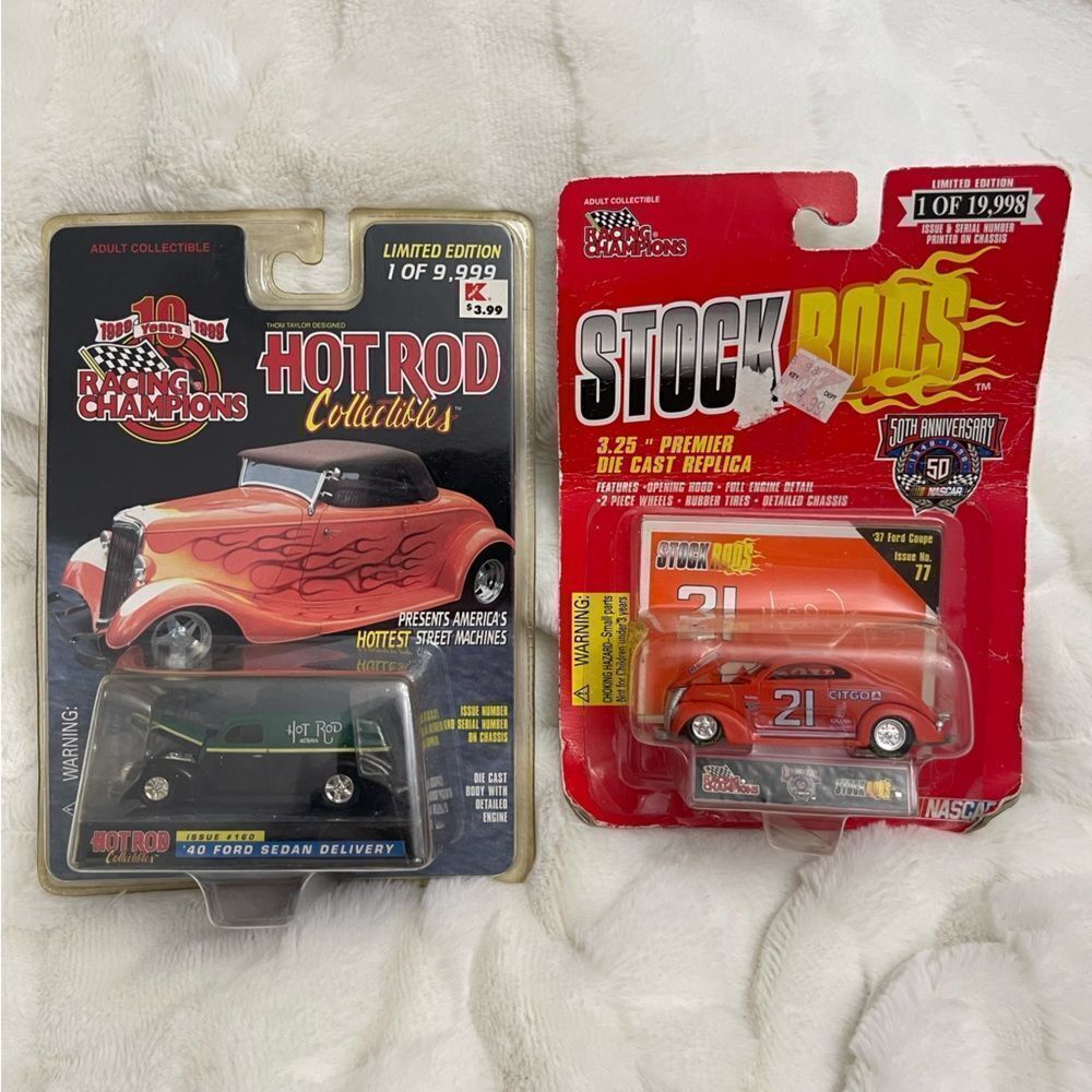 Vintage Racing Champions Collectibles Hot Rod & Stock Rods Car Set (2)